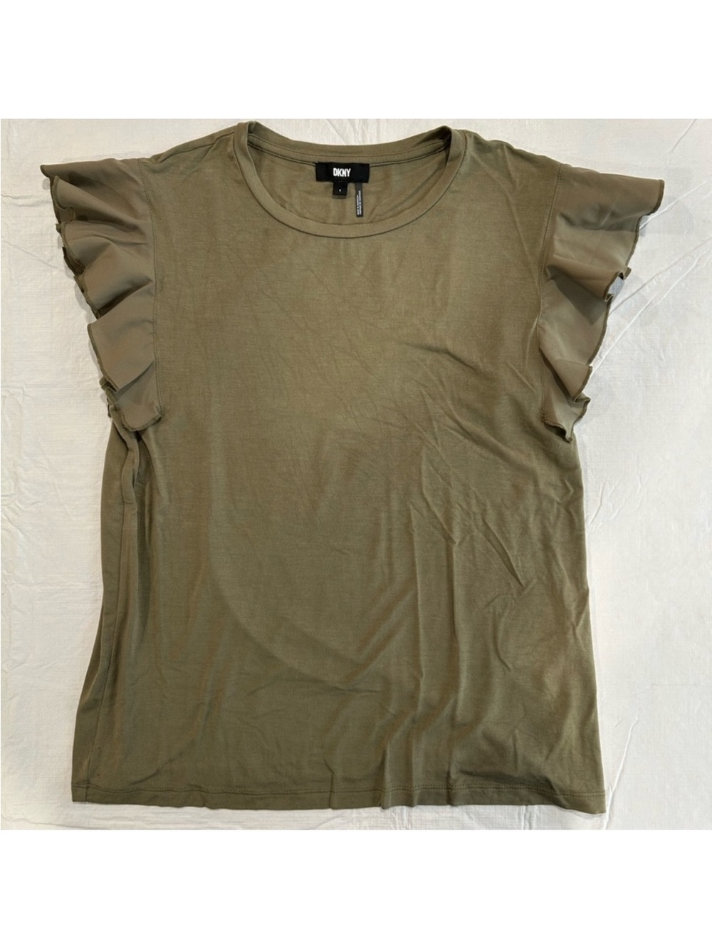 DKNY Olive Ruffle Sleeve Blouse